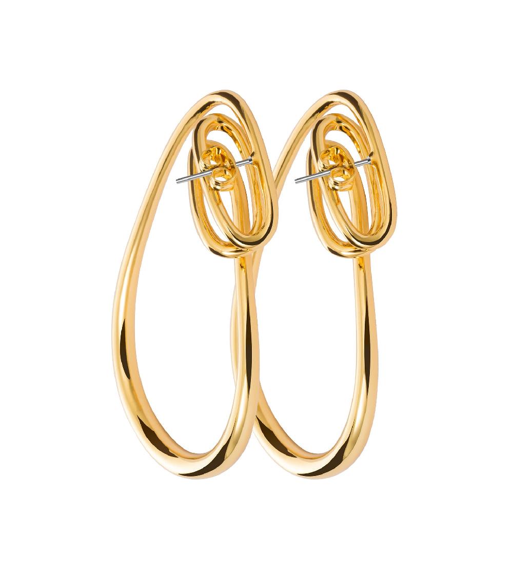 Les Basiles BOUCLES D'OREILLES MICHELE En Laiton Plaqué Or 18 Carats