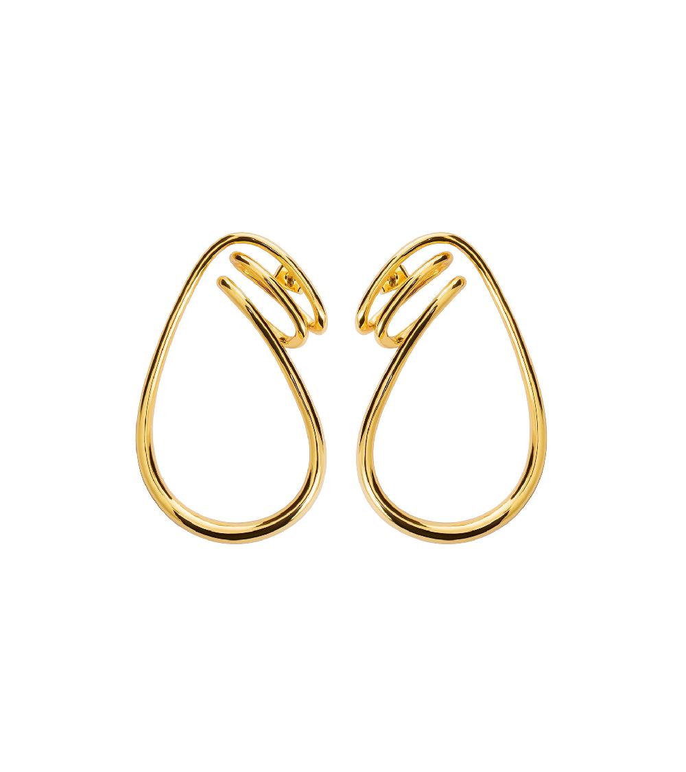 les basiles BOUCLES D'OREILLES MICHELE En laiton plaqué or 18 carats