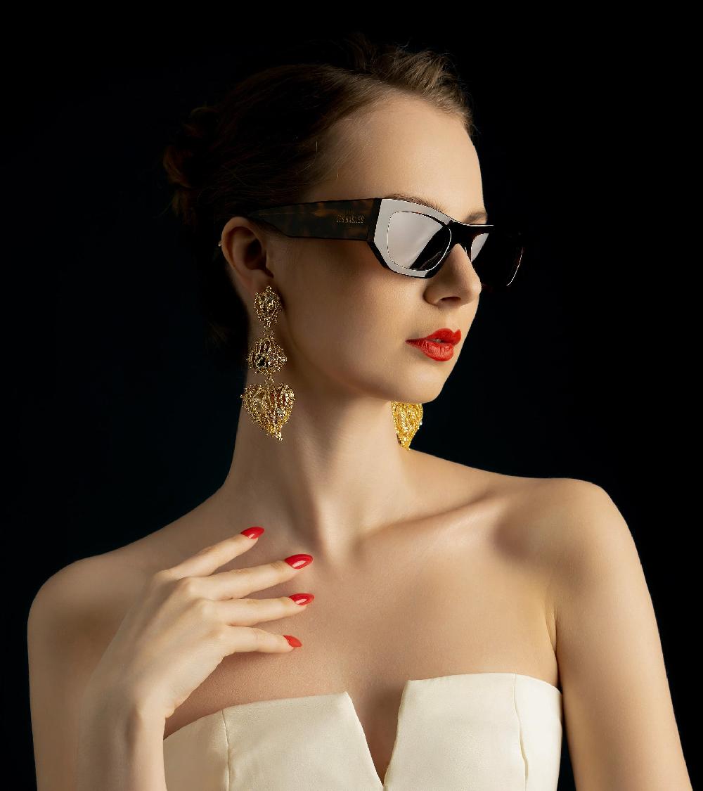 Les Basiles BOUCLES D'OREILLES NIKITA En Laiton Plaqué Or 18 Carats