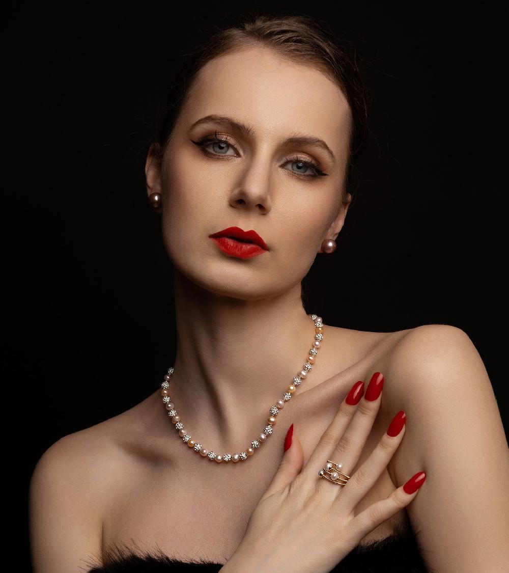 Les Basiles BOUCLES D'OREILLES SOPHIA En Perles D'Akoya Montées Sur Argent Sterling 925 Plaqué Or 18 Carats