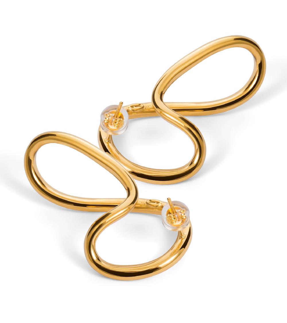 Les Basiles BOUCLES D'OREILLES SUZY Acier 316 L Plaqué Or 18 Carats