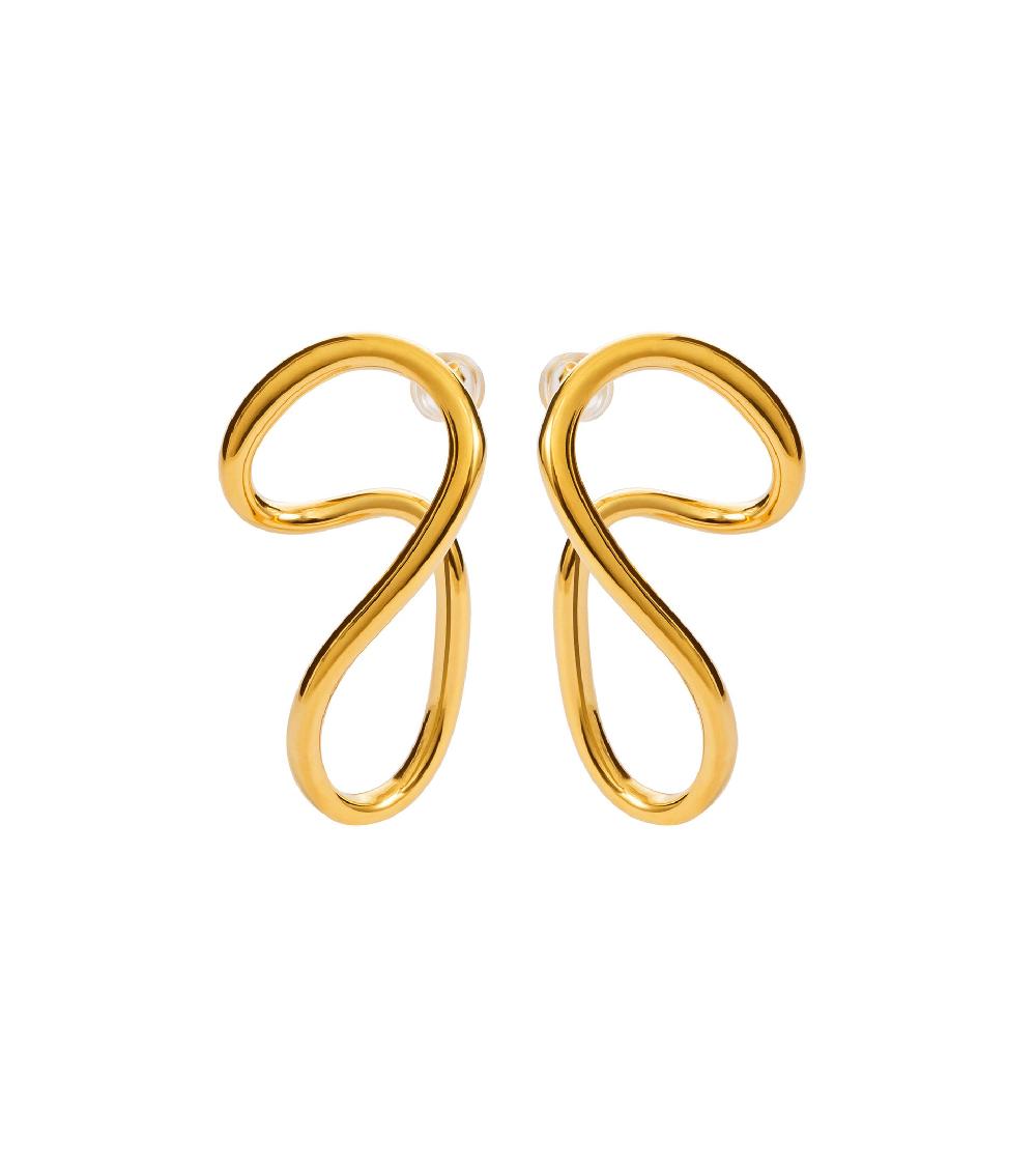 les basiles BOUCLES D'OREILLES SUZY Acier 316 L plaqué or 18 carats