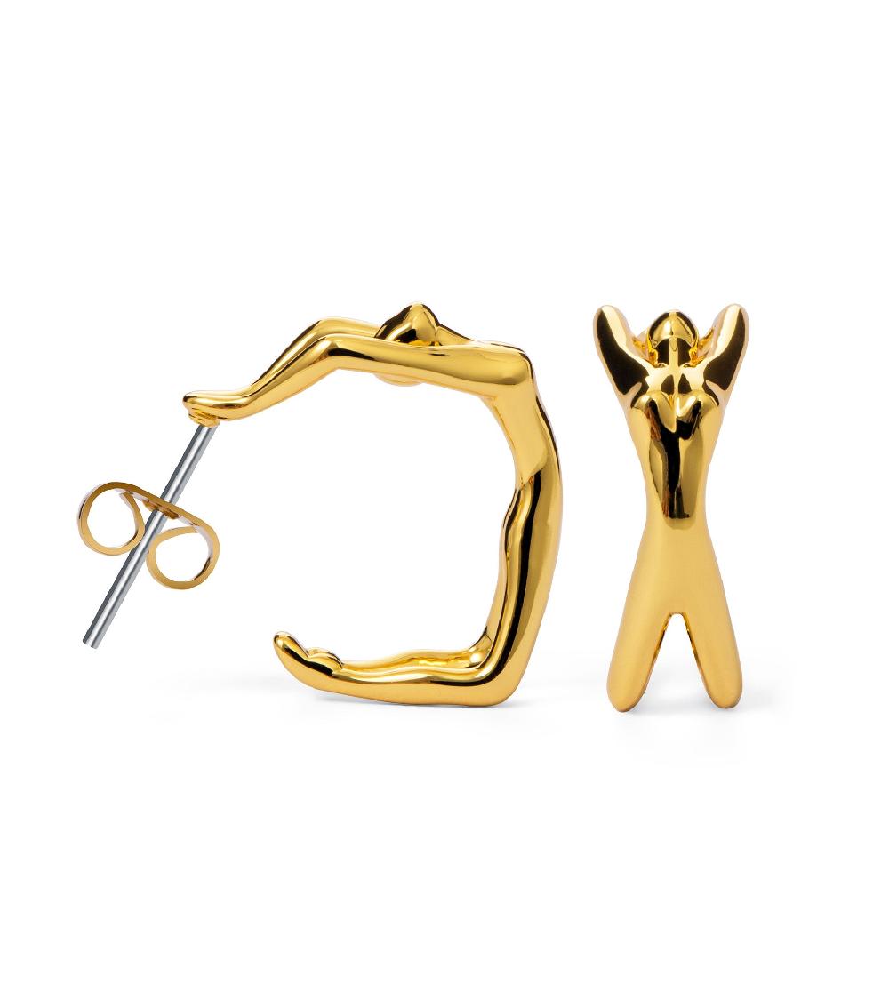 Les Basiles BOUCLES D'OREILLES VANINA En Laiton Plaqué Or 18 Carats