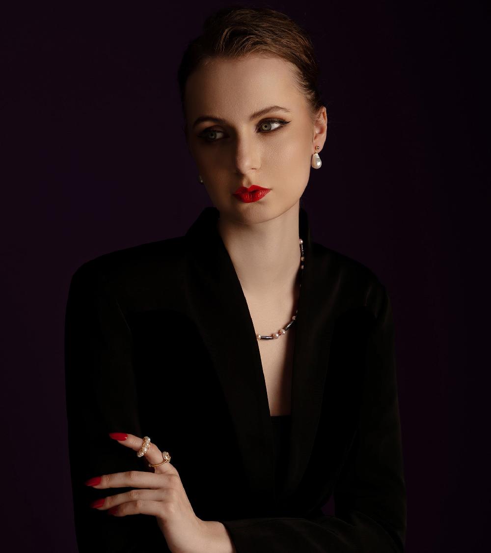 Les Basiles BOUCLES D'OREILLES VICTOIRE En Perles D'Akoya Montées Sur Argent Sterling 925 Plaqué Or 18 Carats