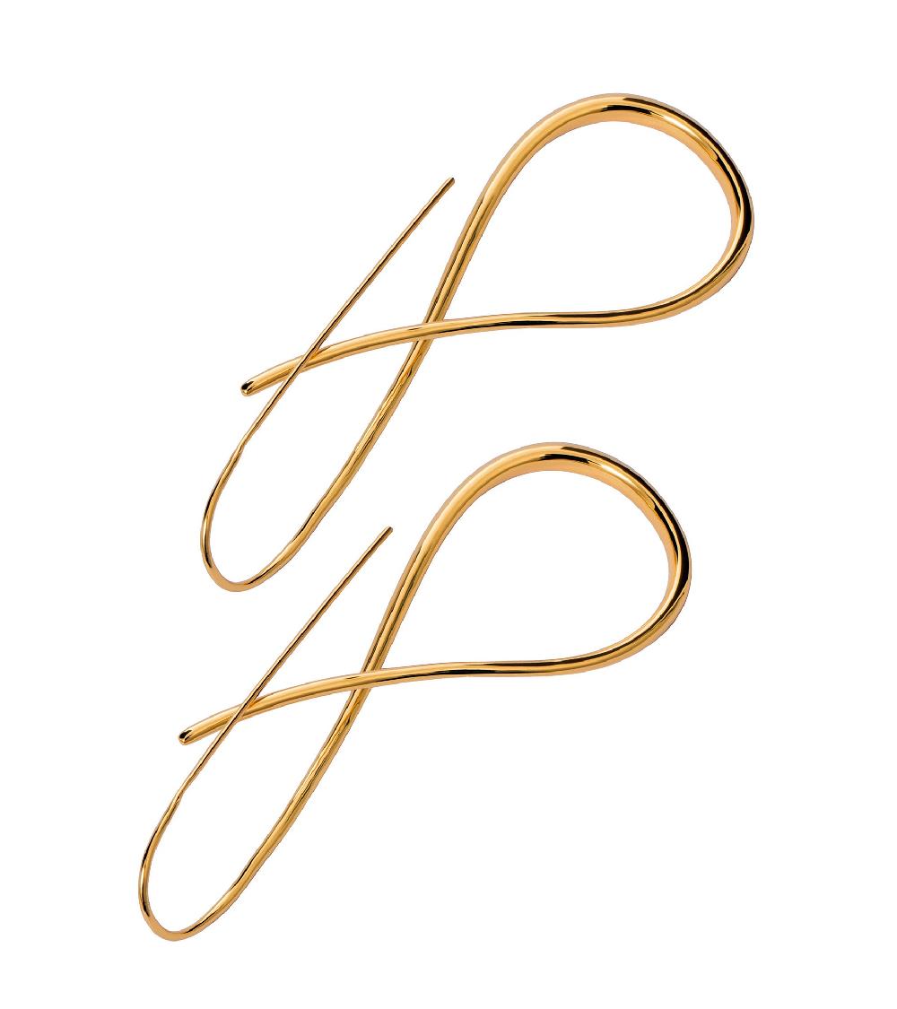 Les Basiles BOUCLES D'OREILLES VIVIANNE En Laiton Plaqué Or 18 Carats