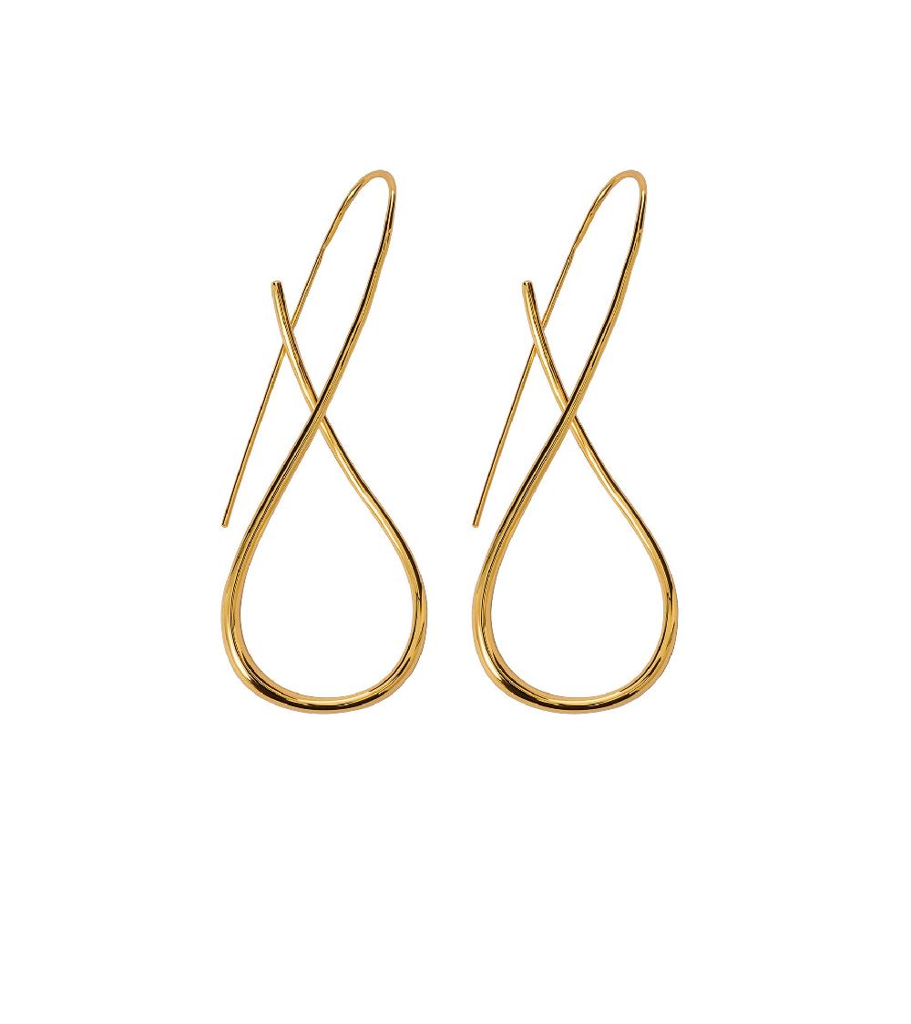 les basiles BOUCLES D'OREILLES VIVIANNE En laiton plaqué or 18 carats