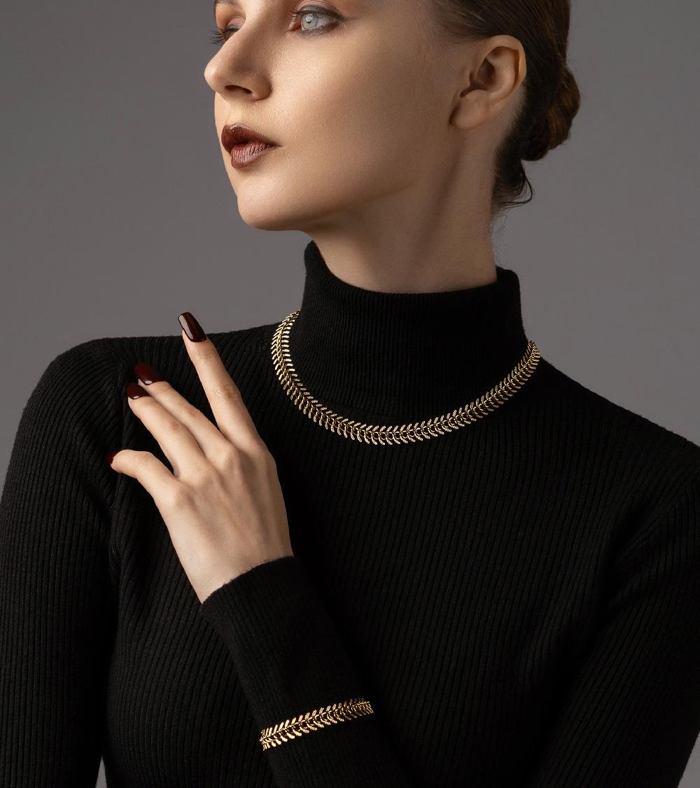 Les Basiles BRACELET AGRIPPINE Acier 316 L Plaqué Or 18 Carats