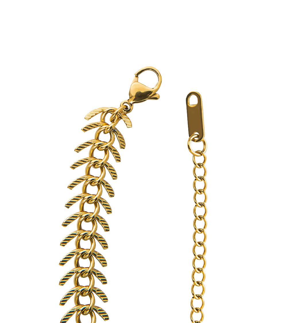 Les Basiles BRACELET AGRIPPINE Acier 316 L Plaqué Or 18 Carats