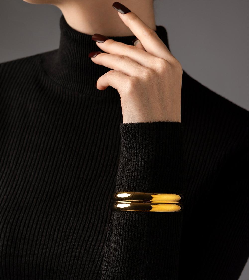 Les Basiles BRACELET AMALIA En Acier 316L Plaqué Or 18 Carats