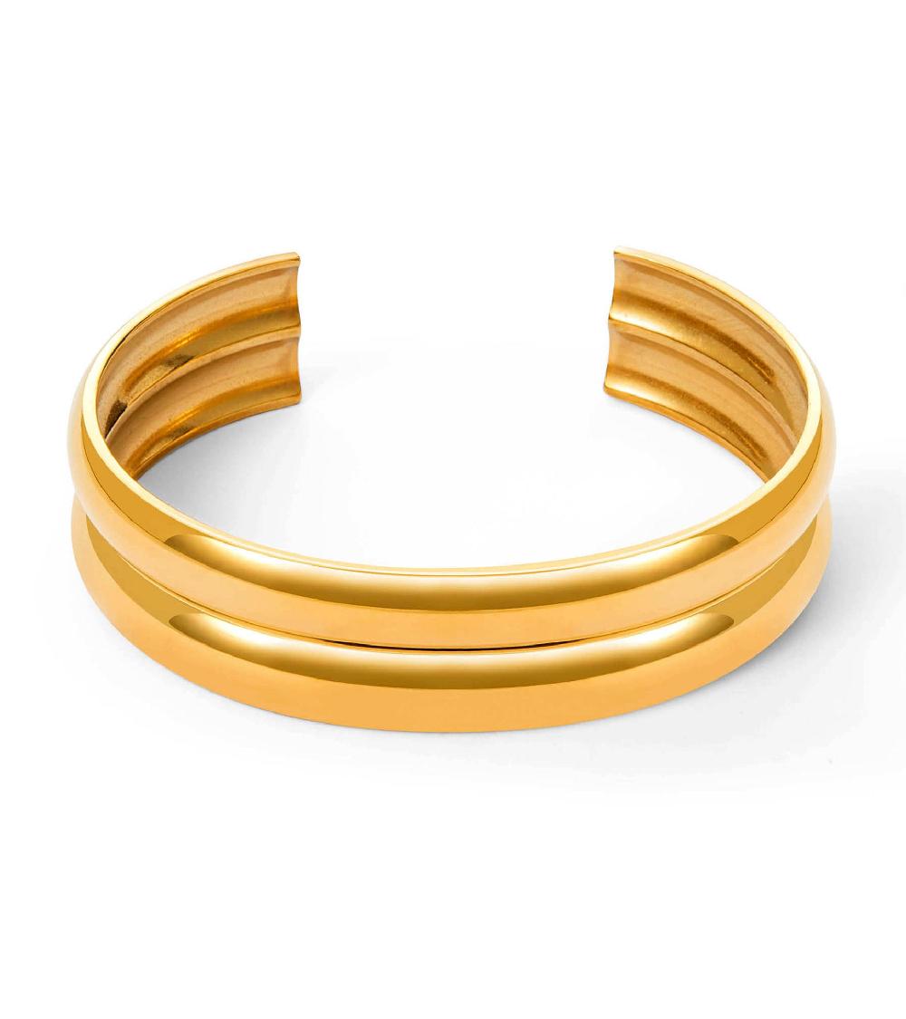 Les Basiles BRACELET AMALIA En Acier 316L Plaqué Or 18 Carats