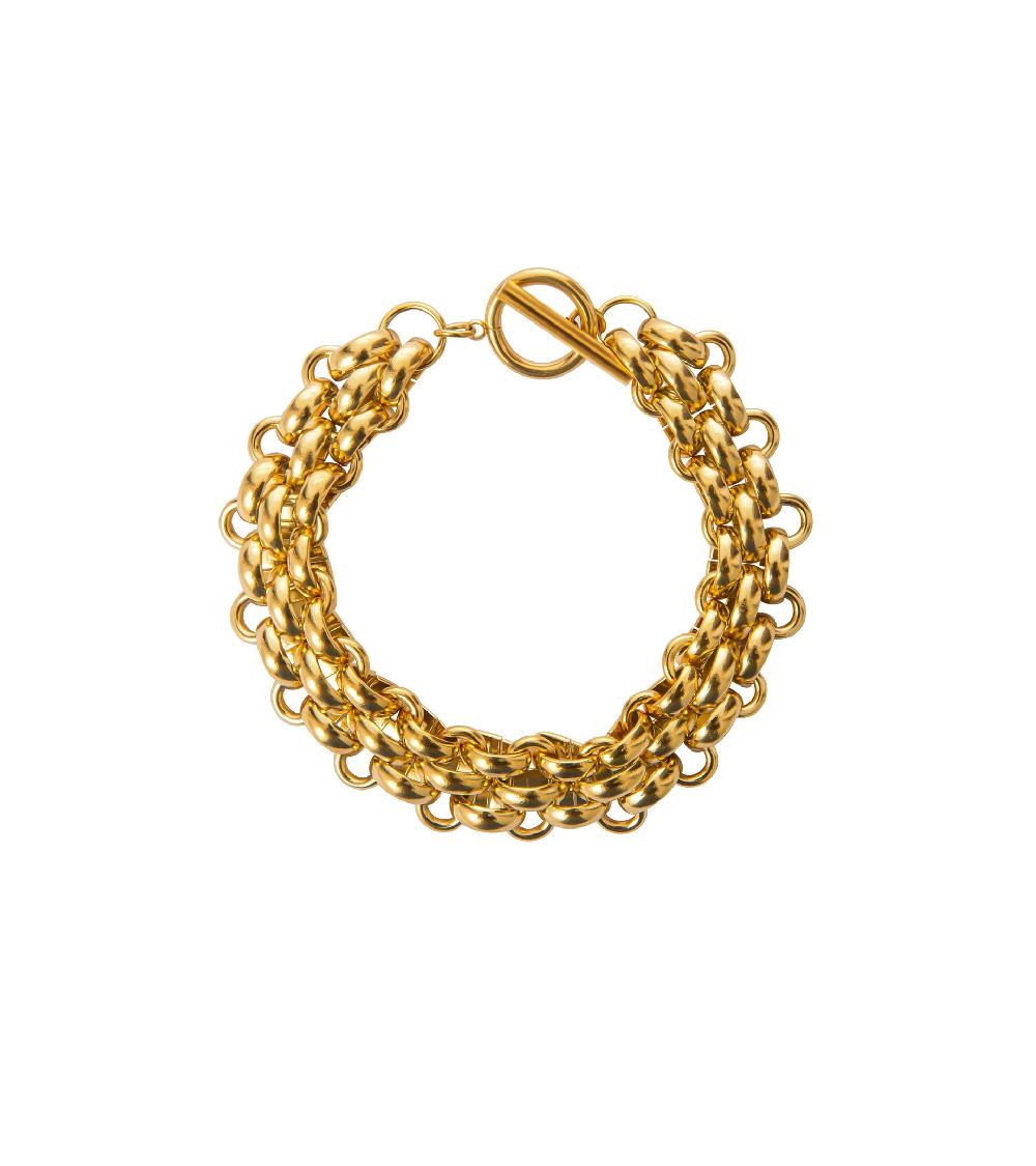 les basiles BRACELET CASSANDRA En acier 316L plaqué or 18 carats