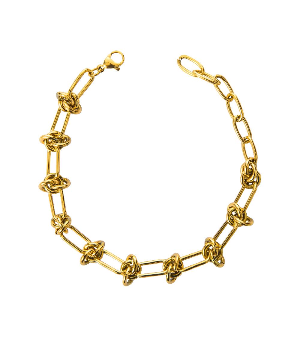 Les Basiles BRACELET CYNTHIA En Acier 316L Plaqué Or 18 Carats