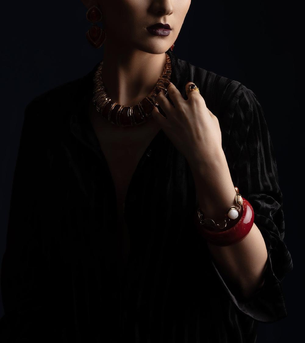 Les Basiles BRACELET GALATEE PURA En Perles Multicolores Montées Sur Laiton Martelé