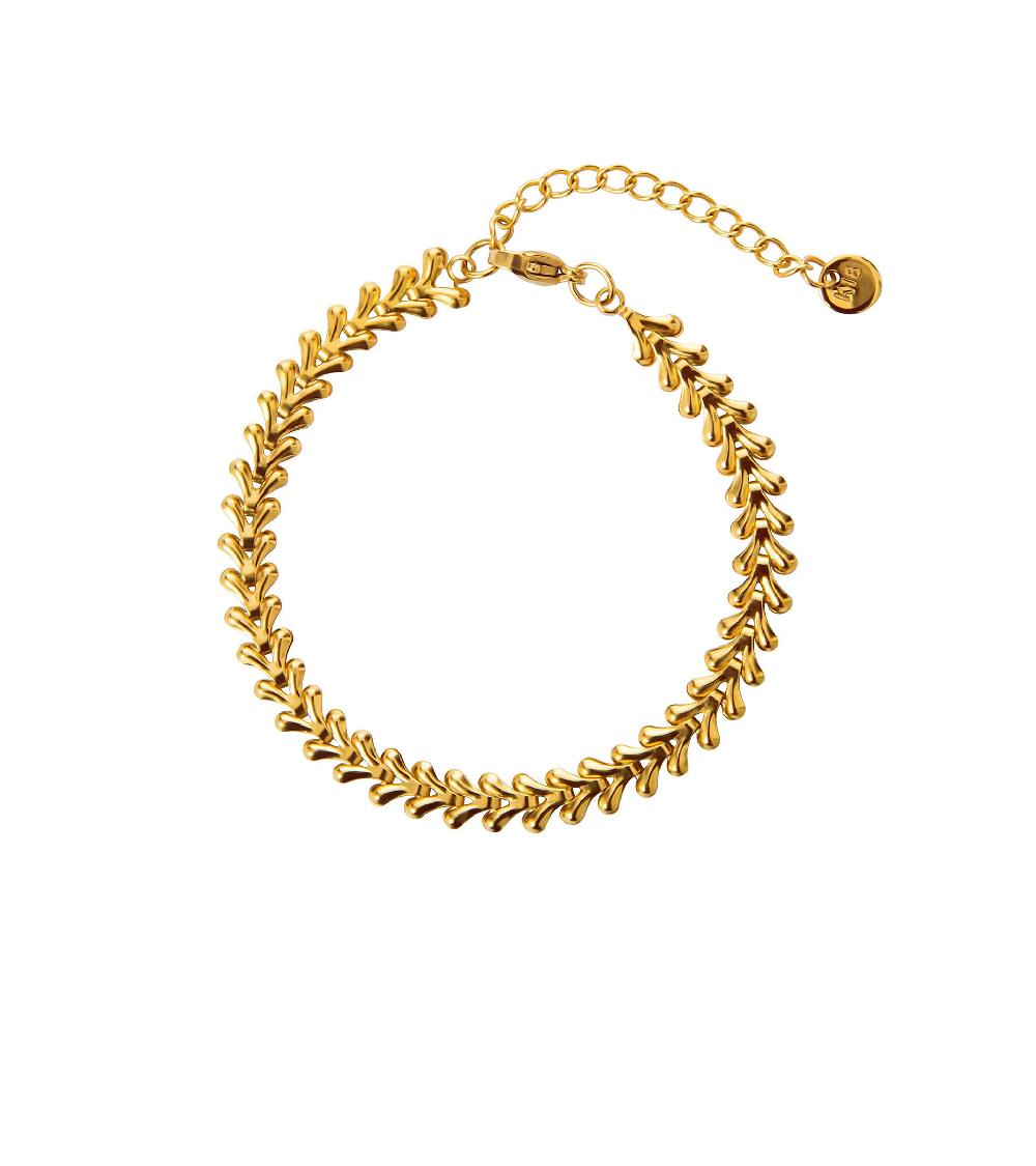 les basiles BRACELET GEOVANNA En acier 316L plaqué or 18 carats