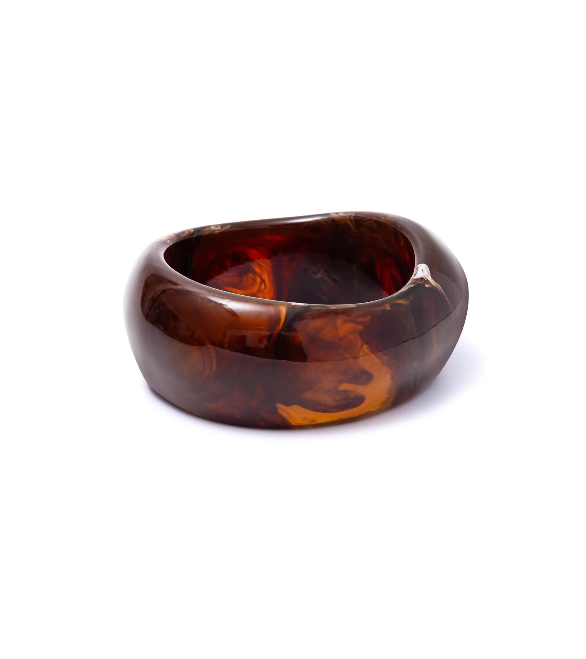 les basiles BRACELET MANCHETTE GAIL En acétate écaillé ébène et de forme organique