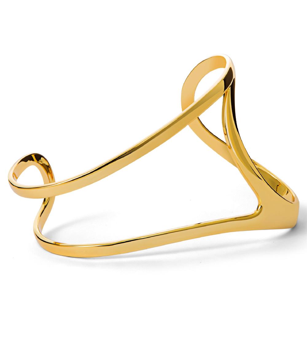 Les Basiles BRACELET MANCHETTE RAISSA En Laiton Plaqué Or 18 Carats