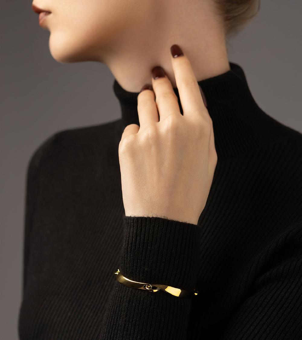 Les Basiles BRACELET PARIA En Laiton Plaqué Or 18 Carats