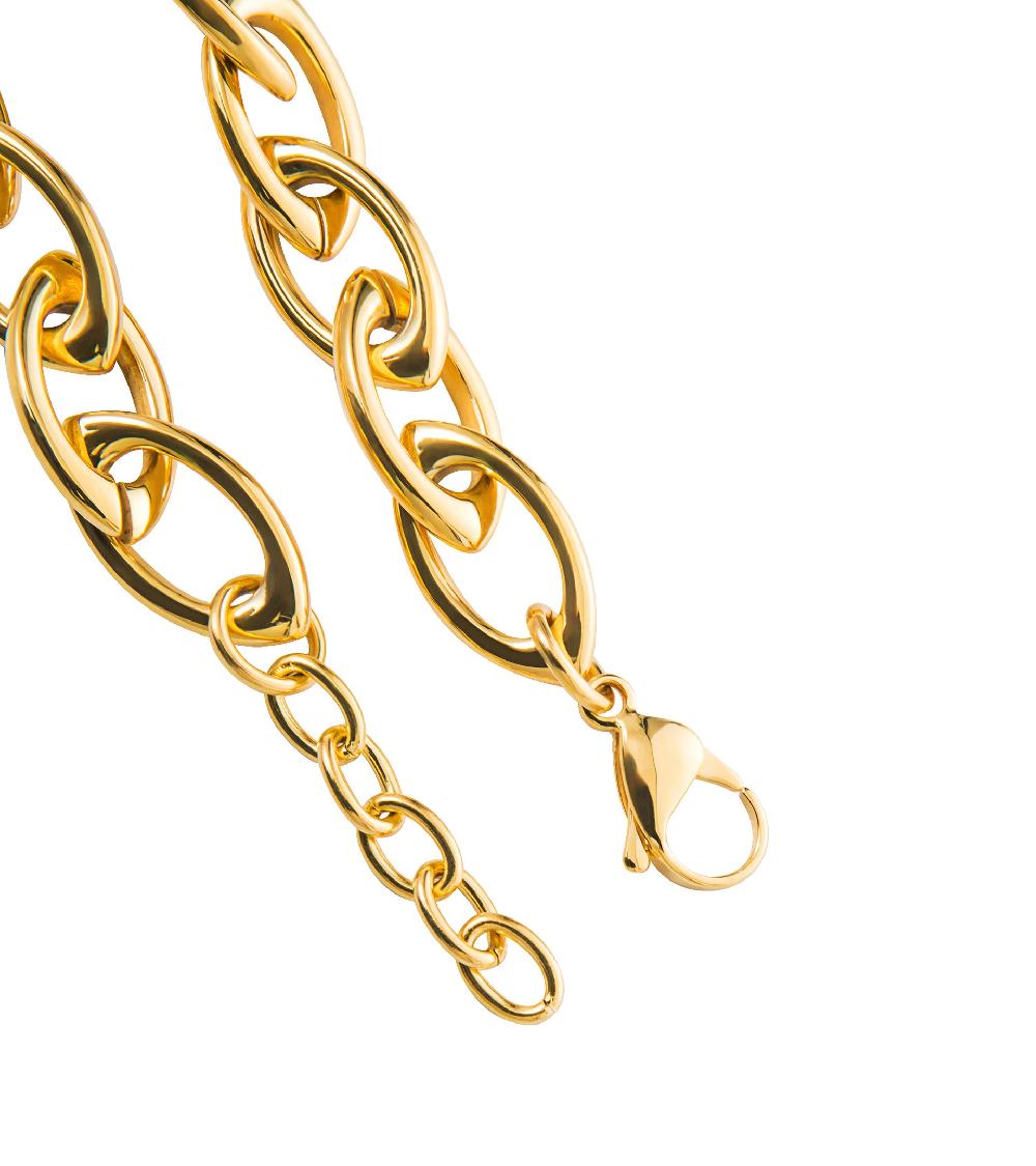 Les Basiles BRACELET YVET En Acier 316L Plaqué Or 18 Carats