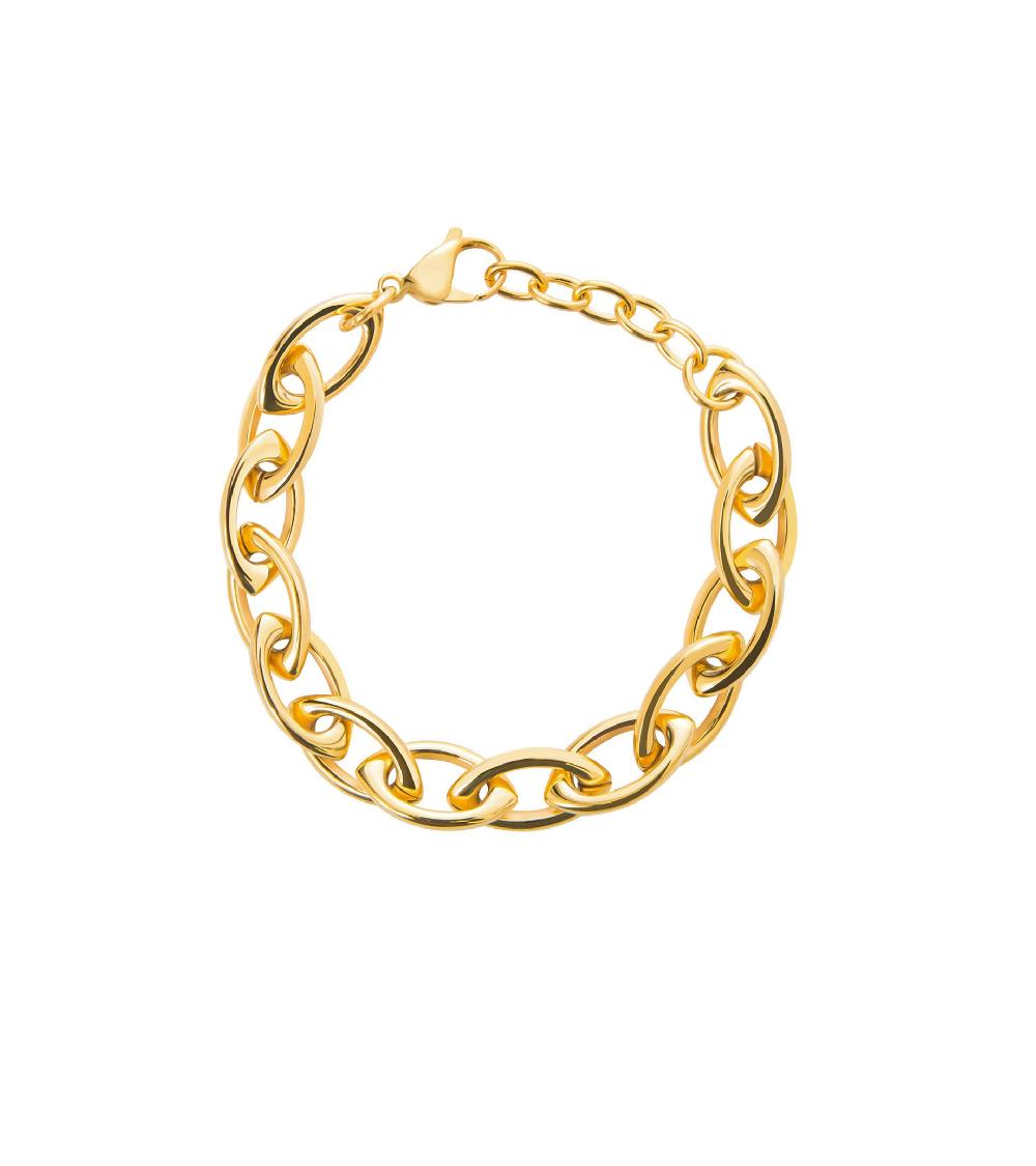 les basiles BRACELET YVET En acier 316L plaqué or 18 carats