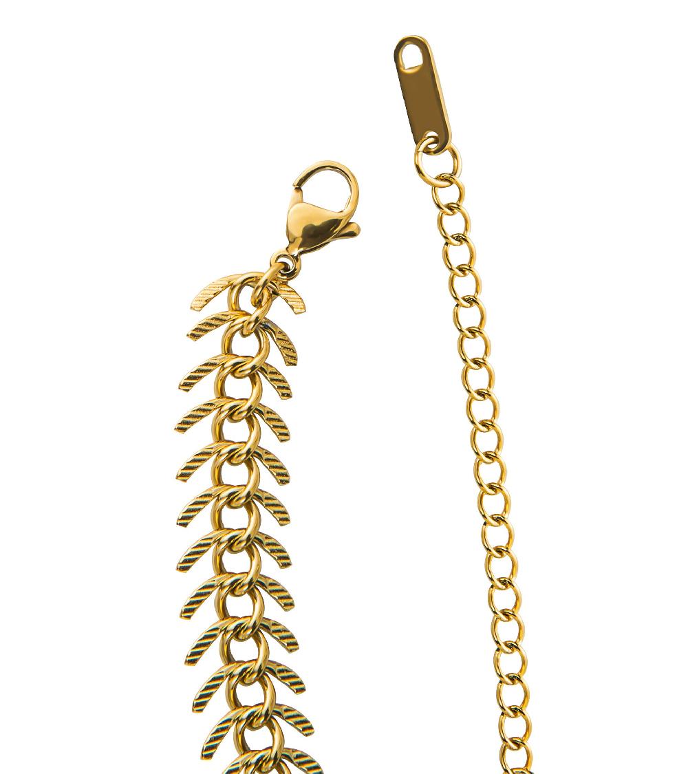 Les Basiles COLLIER AGRIPPINE Acier 316 L Plaqué Or 18 Carats