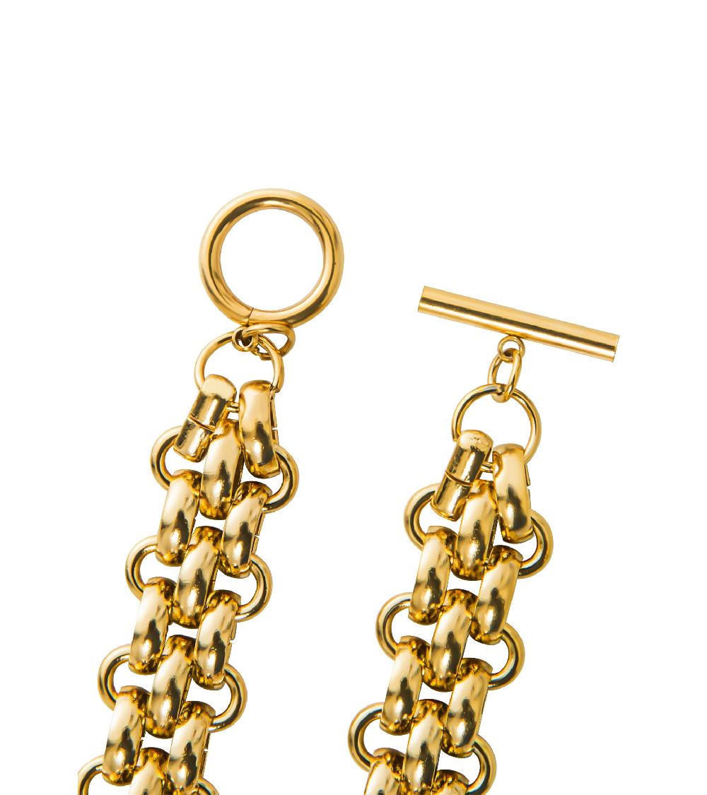 Les Basiles COLLIER CASSANDRA En Acier 316L Plaqué Or 18 Carats