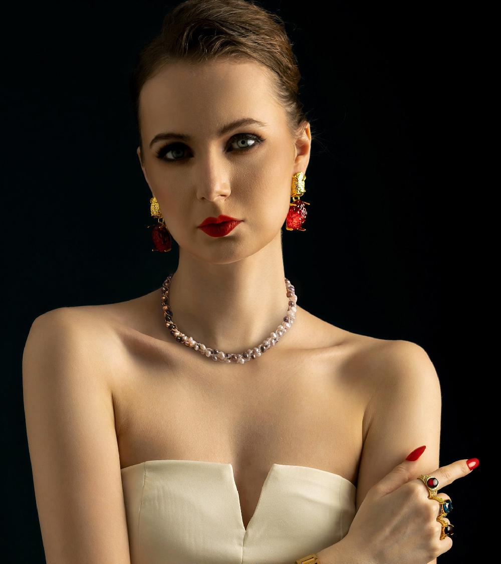 Les Basiles COLLIER CELESTIA En Perles Akoya Tricolores