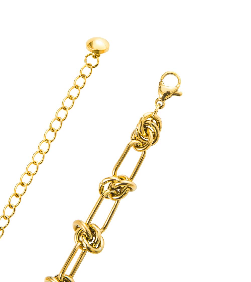 Les Basiles COLLIER CYNTHIA Acier 316 L Plaqué Or 18 Carats