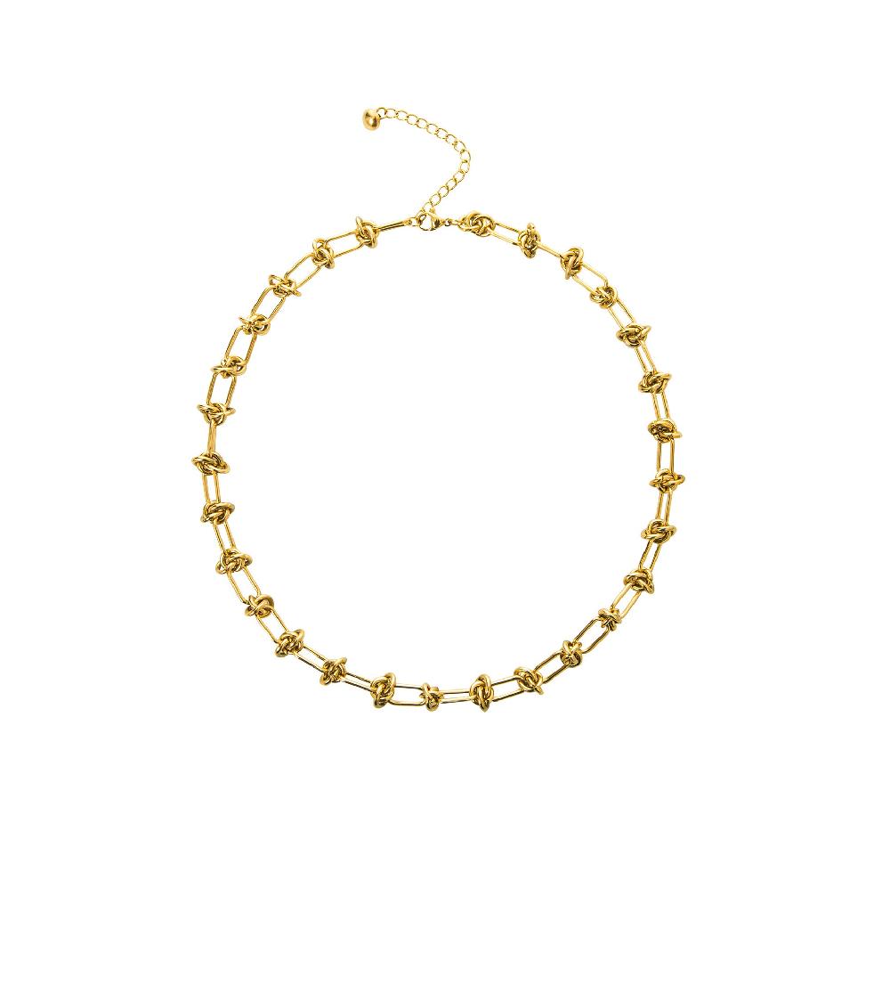 les basiles COLLIER CYNTHIA Acier 316 L plaqué or 18 carats