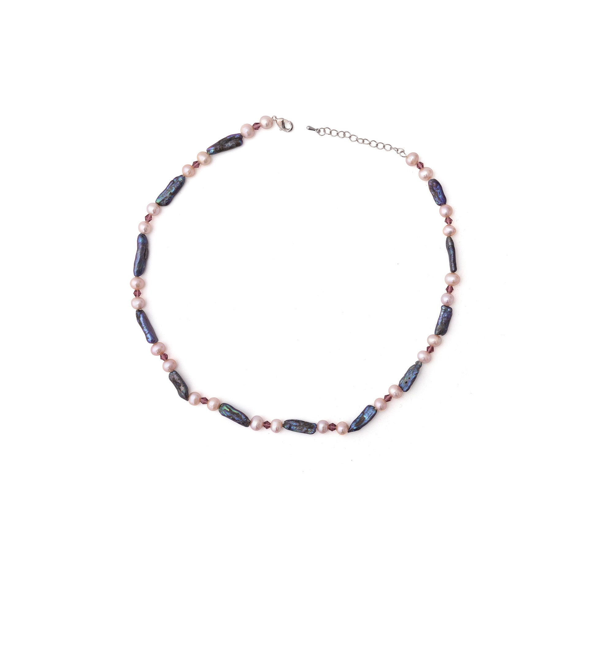 les basiles COLLIER DE LA MARQUISE En Perles Akoya vieux rose et perles baroques grises montées sur argent sterling 925