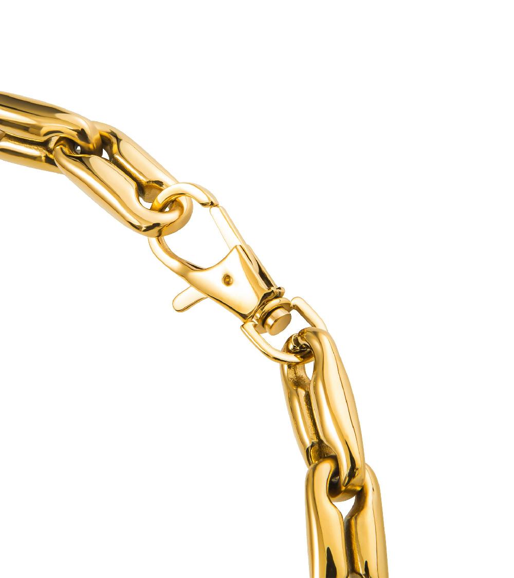 les Basiles COLLIER DIVIA Acier 316L Plaqué Or 18 Carats