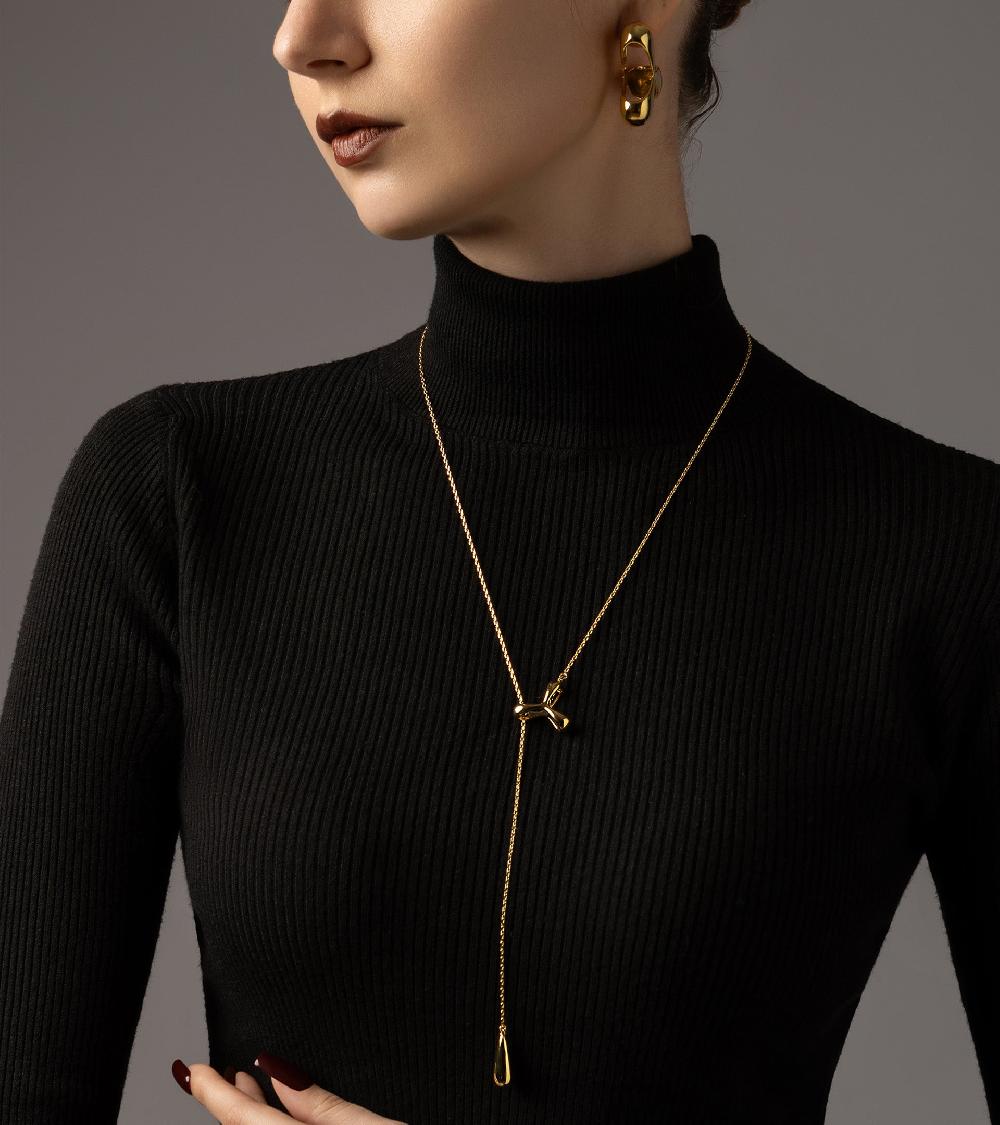 Les Basiles COLLIER EUGENIE En Laiton Plaqué Or 18 Carats