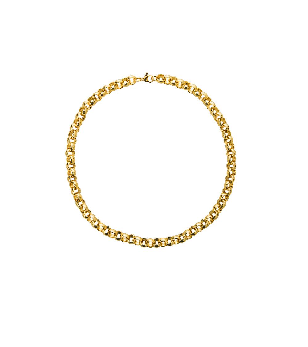 les basiles COLLIER GAIA Acier 316 L plaqué or 18 carats