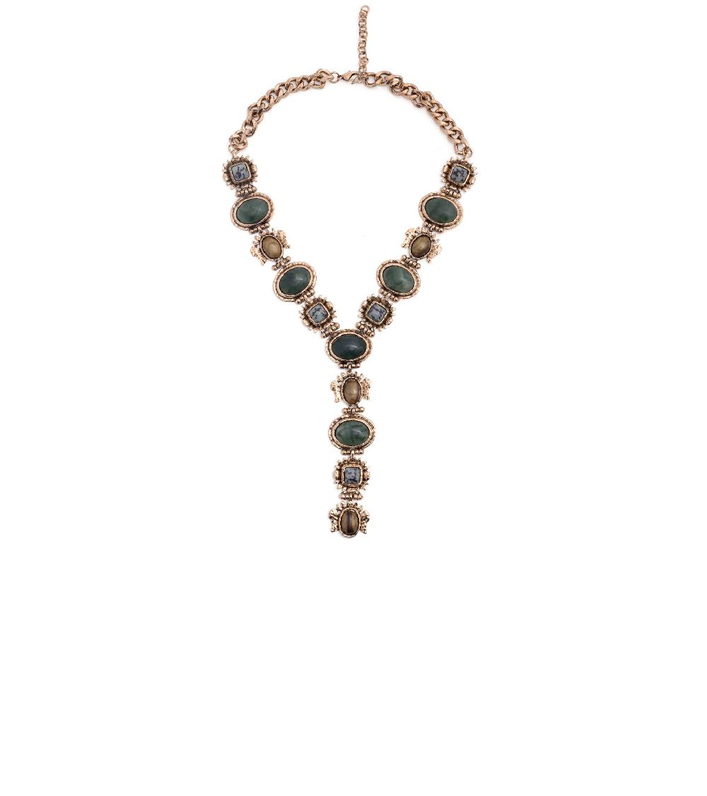 les basiles COLLIER REBACCA En perles tribales montées sur laiton martelé