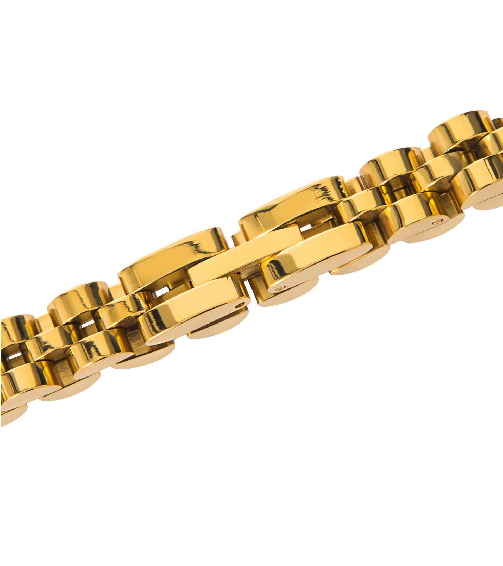 Les Basiles BRACELET TITIA En Acier 316L Plaqué Or