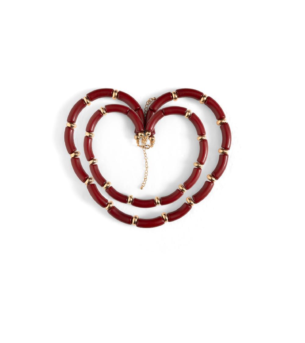 les basiles SET DE 2 COLLIERS STEFANIE En corail monté sur laiton plaqué or 18 carats