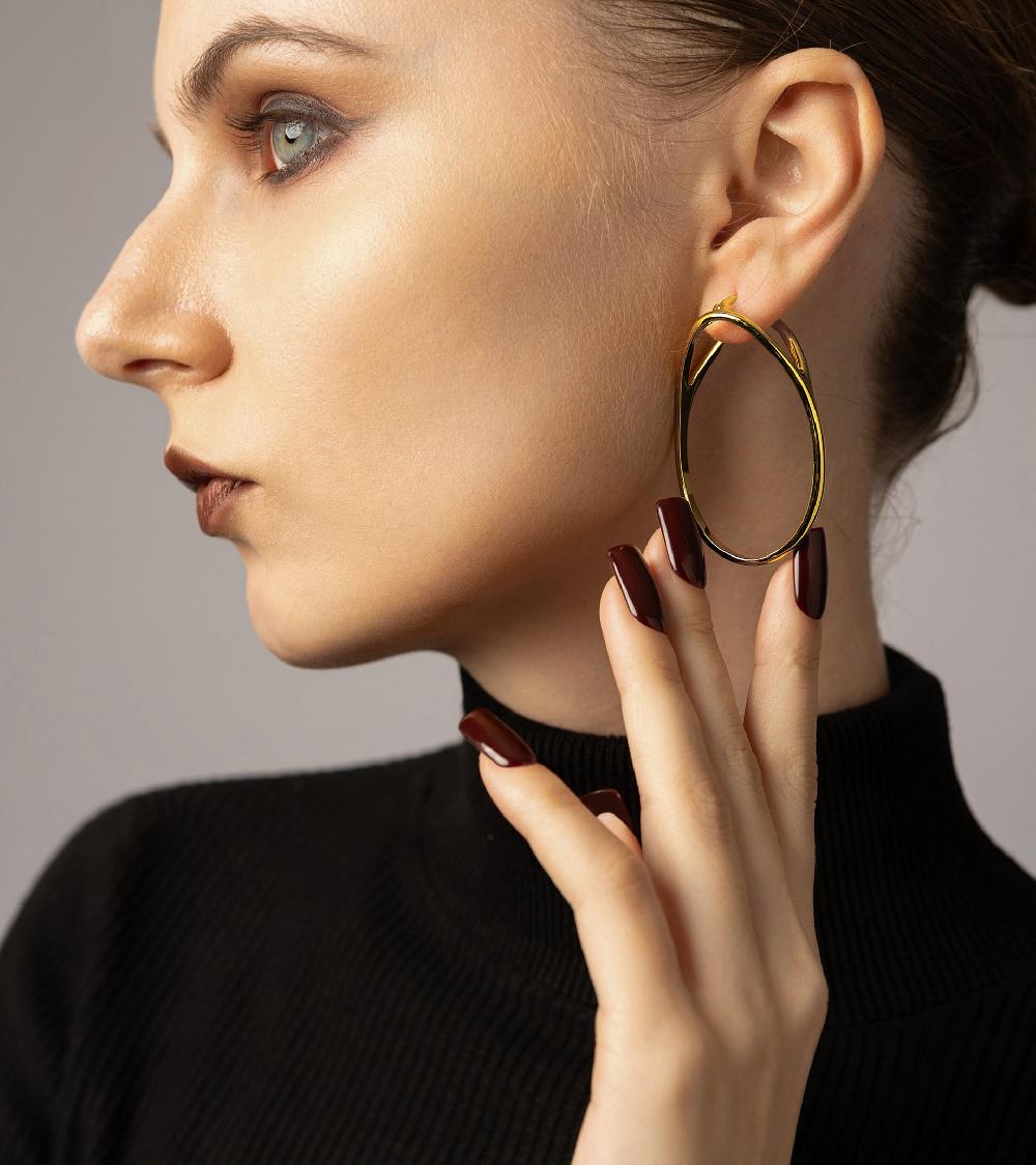 Les Basiles TONI EARRING En Laiton Plaqué Or 18 Carats