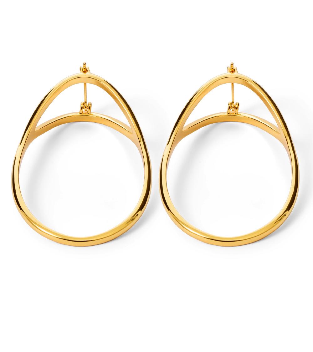Les Basiles TONI EARRING En Laiton Plaqué Or 18 Carats
