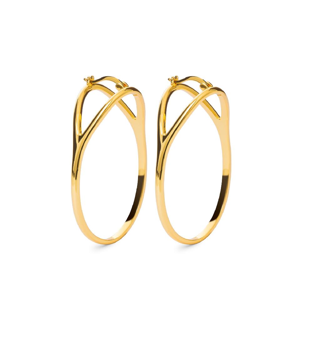 les basiles TONI EARRING En laiton plaqué or 18 carats