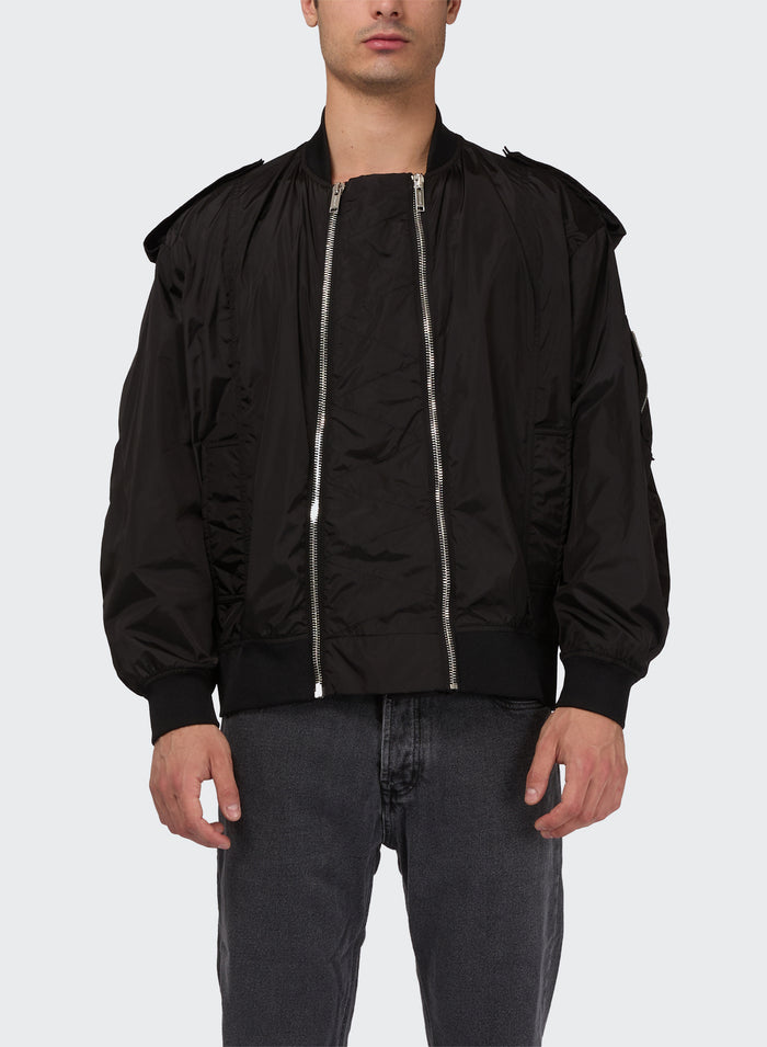 Les Hommes BOMBER WITH DOUBLE FRONT ZIPS AND SIDE POCKETS