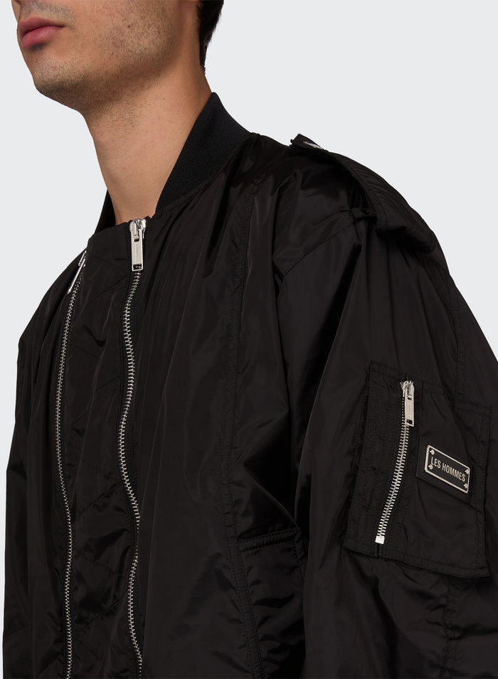 Les Hommes BOMBER WITH DOUBLE FRONT ZIPS AND SIDE POCKETS