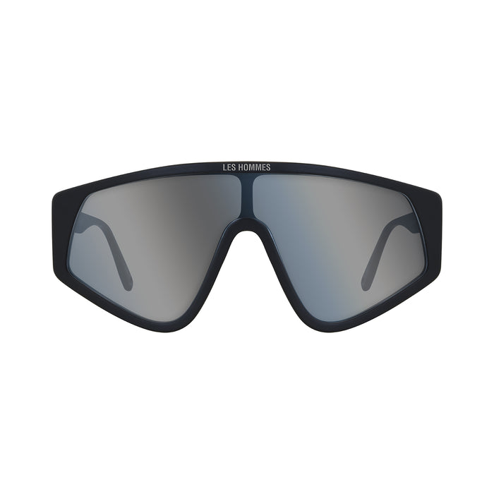 les hommes DIMENSIONE 138/150 ACETATO SOLE NERO/LENTI SPECCHIATA ARGENTO