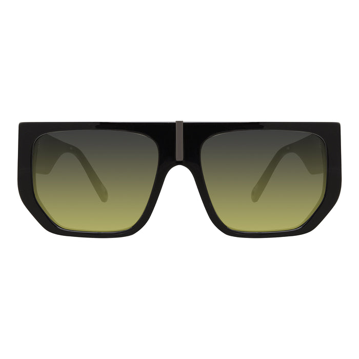les hommes DIMENSIONE 58-18/150 ACETATO SOLE NERO CON LENTE GRIGIA/GIALL