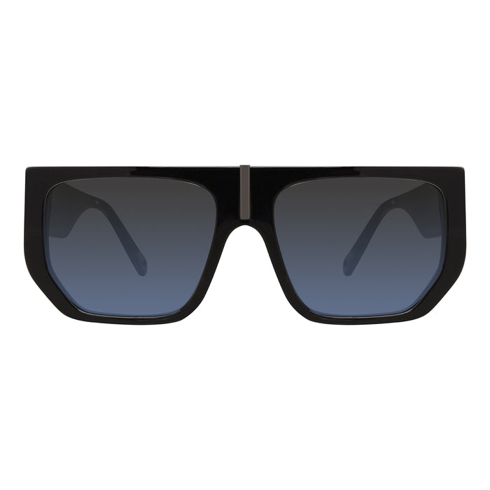 les hommes DIMENSIONE 58-18/150 ACETATO SOLE NERO MAT CON LENTE GRIGIA/B