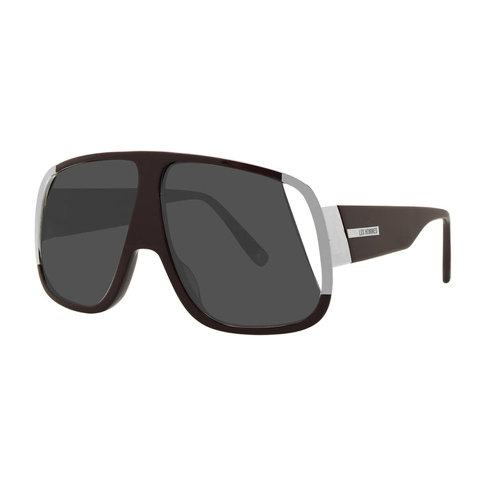 Les Hommes DIMENSIONE 64-9/145 ACETATO SOLE POLARIZZANTE BORDEAUX/ARGENT