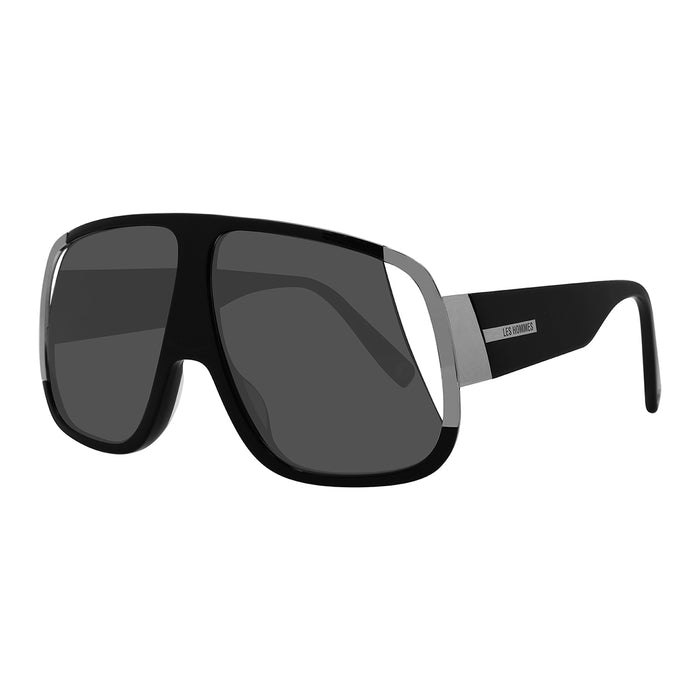 Les Hommes DIMENSIONE 64-9/145 ACETATO SOLE POLARIZZANTE NERO/ARGENTO