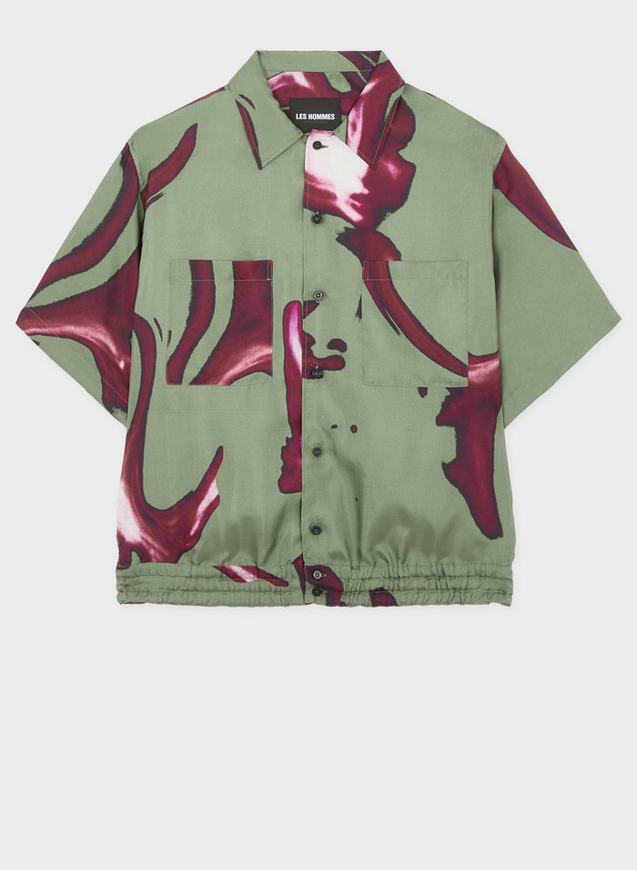 les hommes BOWLING CAMO FACE SILK SHIRT