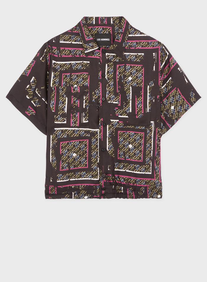 les hommes BOWLING MONOGRAM SILK SHIRT