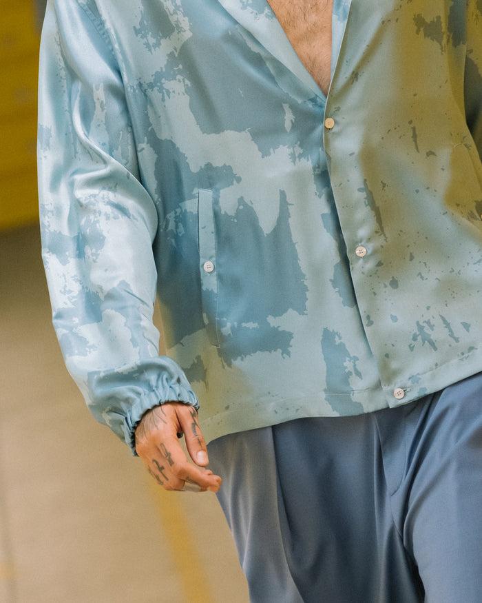 Les Hommes COACH SHIRT CAMO CLASSIC PRINT