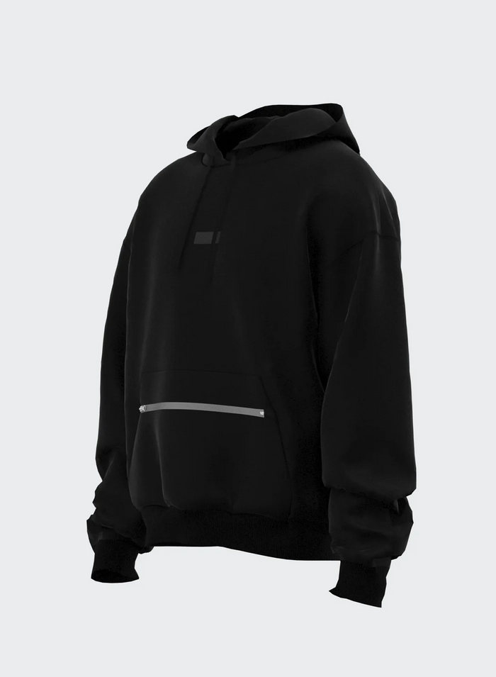 Les Hommes CROPPED HOODIE ZIP POCKET