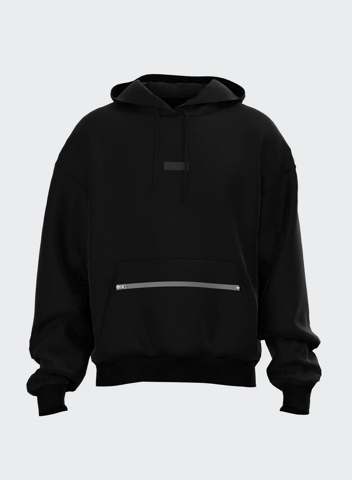 les hommes CROPPED HOODIE ZIP POCKET